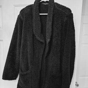 NEUSED COLLEEN LOPEZ LADIES "CL SOFT" SIZE MEDIUM TEDDY COAT, BLACK
